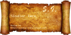 Sindler Imre névjegykártya